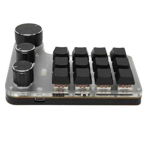 Mechanische Gaming Tastatur mit 12 Tasten, Einhändiges Tastenfeld, 3 Knopf Tastatur mit Rotem Schalter, wasserdichte, Staubdichte (Drahtloses BT (eingebauter von Topiky