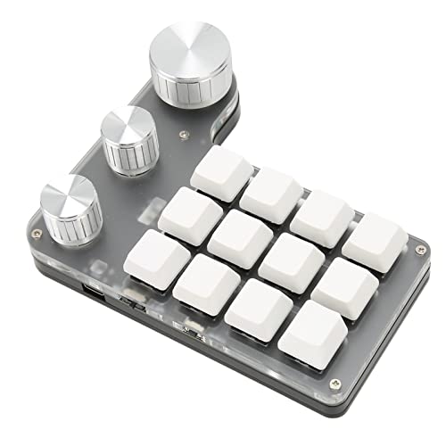 Mechanische Gaming Tastatur mit 12 Tasten, Programmierbare Einhandtastatur, 12 Tasten, 3 Knöpfe, Blauer Schalter, Speicherfunktion, PC Tastatur, für Funktionierende von Topiky