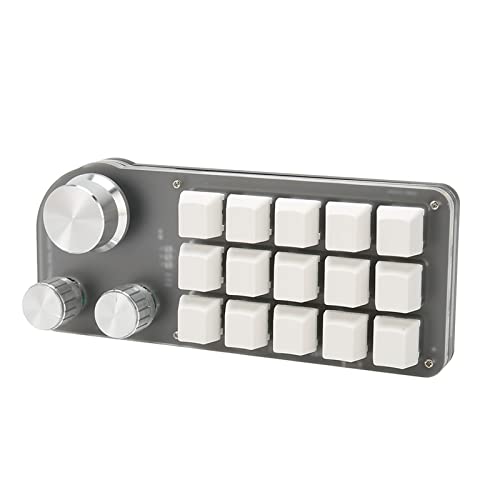 Mechanische Makro Gaming Tastatur, 15 Tasten, 3 Knöpfe, Benutzerdefinierte Tastatur, Einhändige Typ C Programmierverknüpfung, Benutzerdefiniert, PC Tastatur, Blauer Schalter, von Topiky