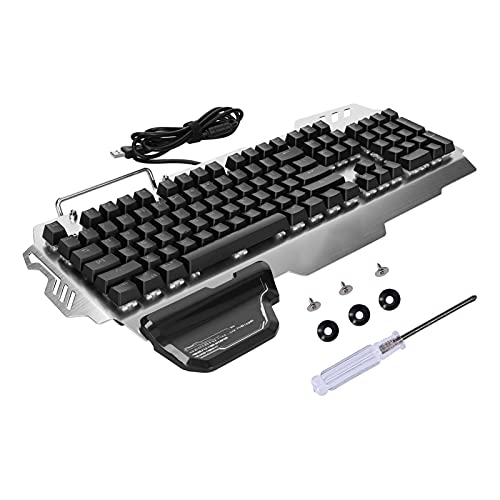 Mechanische Tastatur, 104 Tasten Kabelgebundene Mechanische Gaming-Tastatur mit Cooler Hintergrundbeleuchtung, mit Bequemer Handauflage und Handyhalterung, für PC Computer Laptop (Grüne Achse RGB von Topiky