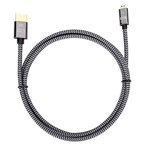 Micro HDMI auf HDMI Kabeladapter, Micro Cable, Konvertierung HDMI auf HDMI HD Video Geflochtenes Netz, Computer Anschlusszubehör, Geeignet für Geräte mit Micro HDMI Schnittstelle (1,5 m / 4,9 Fuß) von Topiky