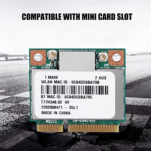 PCI-E Funknetzwerkkarte,Professionelle Premium 4.0 WiFi Dualband 2,4G/5GHz AR5B22 Netzwerkstable 300 MBit/s eine Halbe MiniPCI-E-Karte für PCI-E Mainboard Laptops von Topiky