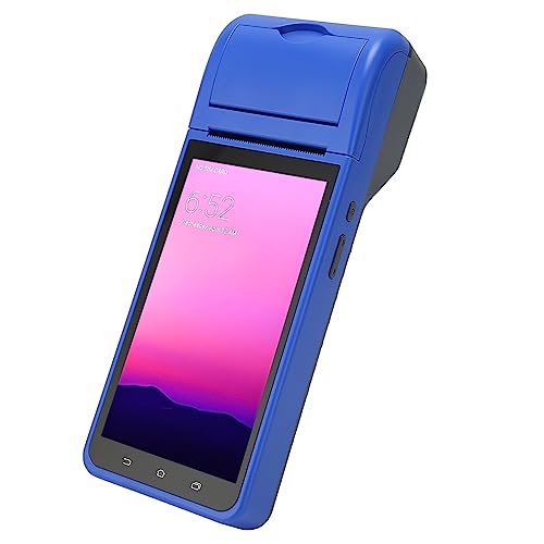 POS Belegdrucker, 58 mm Thermo Belegdrucker, Tragbarer Hochgeschwindigkeitsdrucker mit 2 GB RAM, 32 GB ROM, 4 G LTE, WLAN, PDA Drucker mit 5,5 Zoll Touchscreen für 1D 2D QR von Topiky