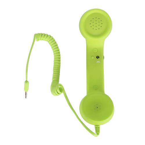Retro 3,5 mm Telefonhörer, USB C Telefonhörer, Strahlungssicherer Vintage Telefonhörer, Handy Empfänger, Mikrofon, Mikrofon, Lautsprecher für Smartphone (Green) von Topiky