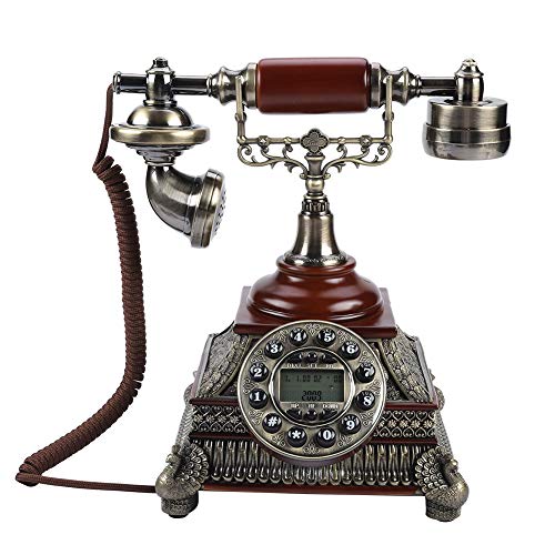Retro Antik Telefon,FSK/DTMF Festnetztelefon mit klassischem Holzstiel,Wahlwiederholung/eingehender Anruf,Echtzeitanzeige/Nummernprüfung/Rauschunterdrückung,Geschenk für das Büro für zu Hause von Topiky