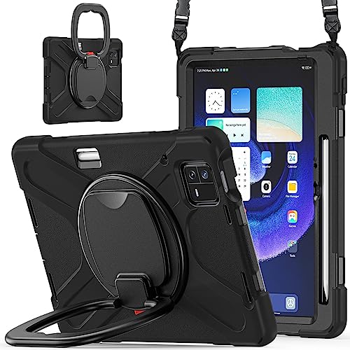 Stoßfeste, Robuste Hülle für Mi Pad 6 6 Pro, Tablet Hülle, Fallschutz, Tablet Hülle mit Griffständer und Schultergurt für Mi Pad 6 6 Pro Tablet (Schwarz) von Topiky