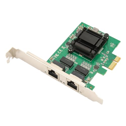 TXA108 82571 Dual Port PCIe Gigabit Netzwerkkarte, 10/100/1000 Mbit/s Gigabit Ethernet PCI Express Netzwerkadapterkarte, PCIe Netzwerkadapter RJ45 NIC, für Desktop PC von Topiky