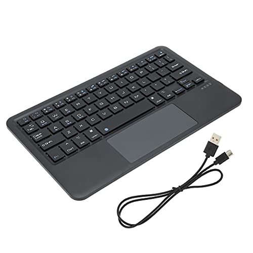 Tastatur Touchpad für Tablet, Ultraschlanke Tragbare -Wireless-Tastatur mit Touchpad für IOS Tablet (Schwarz) von Topiky