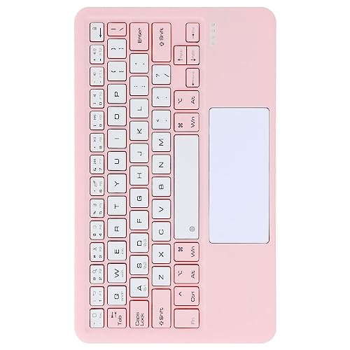 Tastatur mit Touchpad, Ultraflache Kabellose -Tastatur, Wiederaufladbare Tragbare Tablet-Tastatur, Kompatibel mit/IOS/OS X/ (Rosa) von Topiky