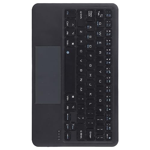 Tastatur mit Touchpad, Ultraflache Kabellose -Tastatur, Wiederaufladbare Tragbare Tablet-Tastatur, Kompatibel mit/IOS/OS X/ (Schwarz) von Topiky