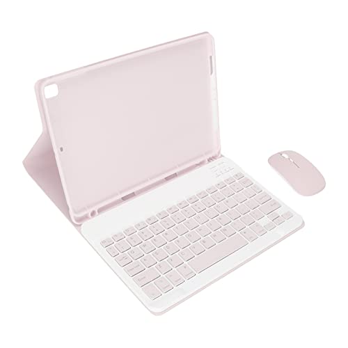 Tastaturhülle für IOS Air 1/2 9.7 Tablet, Schutzhülle aus PU-Leder mit Kabelloser -Tastatur und Maus für IOS Air 1/2 9.7 (Rosa) von Topiky