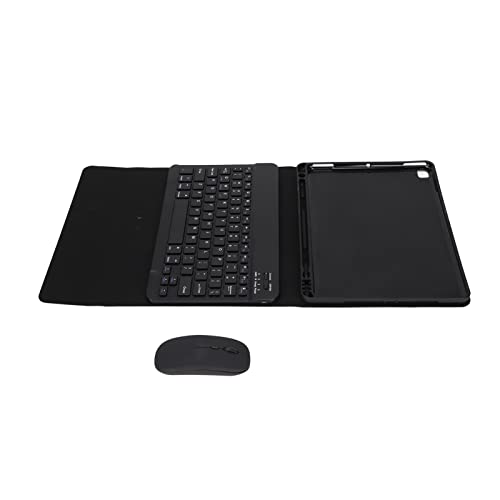 Tastaturhülle für IOS Air 1/2 9.7 Tablet, Schutzhülle aus PU-Leder mit Kabelloser -Tastatur und Maus für IOS Air 1/2 9.7 (Schwarz) von Topiky