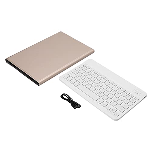 Tastaturhülle für Tab Pro 11,5-Zoll-Tablet J706F, Kabellose Abnehmbare -Tastatur + Kunstlederhülle + Ständer, Tablet-Tastatur mit Hintergrundbeleuchtung für (Gold) von Topiky