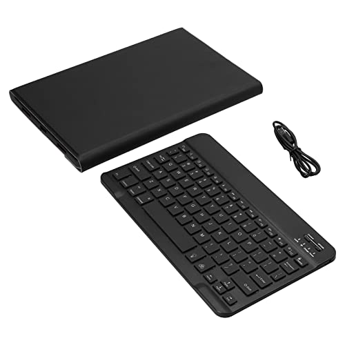 Tastaturhülle für Tab Pro 11,5-Zoll-Tablet J706F, Kabellose Abnehmbare -Tastatur + Kunstlederhülle + Ständer, Tablet-Tastatur mit Hintergrundbeleuchtung für (Schwarz) von Topiky