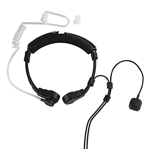 Throat Mic Headset, Akustikröhre Throat Mic Kopfhörer Mikrofon Luftleitung PTT-Kopfhörer für UV-5R BF-888S Walkie Talkie von Topiky