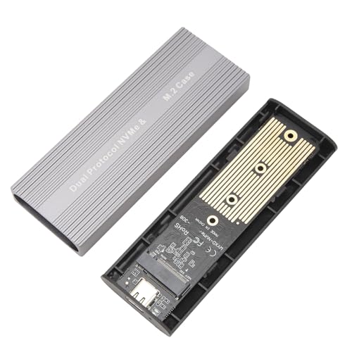 Topiky 10 Gbit/s USB C Externes Tragbares NVMe M.2-Gehäuse, Unterstützt UASP Trim, Werkzeuglos, Kompatibel mit 2230/2242/2260/2280 SSD, PCIe M B M Keys (OTG-Kabel) von Topiky