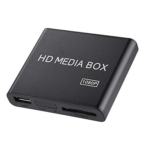 Topiky 1080p HD Media Player, VGA Heimkino Media Player Box Unterstützung MMC RMVB MP3 AVI MKV mit Fernbedienung Unterstützt SD Karten und USB Geräte(EU) von Topiky