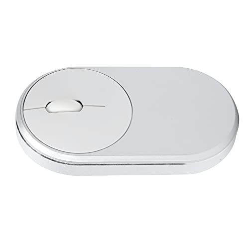 Topiky 2,4 GHz Kabellose Bluetooth-Maus, Tragbare Schlanke Optische Aufladbare USB-Maus mit USB-Empfänger und Ladekabel für Laptop, Computer, MacBook, Notebook, PC (Gold/Sliver) (Silber grau) von Topiky
