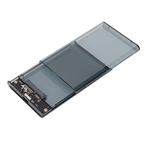 Topiky 2,5-Zoll-Festplattengehäuse, USB3.0-Festplattengehäuse Festplattengehäuse für 2,5-Zoll-7/9,5-mm-Schnittstelle HDD/SSD (Transparentes Grau) von Topiky