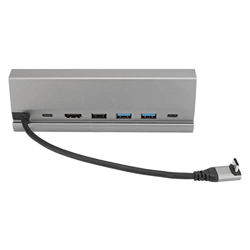 7 in 1 USB C Hub, USB C Hub Mehrfach Adapter, USB C Dongle mit 2 USB 3.0 USB 2.0 USB C RJ45 100W PD Ladegerät, für HDMI 4 K60Hz, für OS X, für Windows von Topiky
