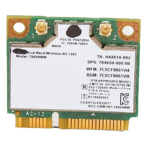 Topiky 7260HMW Dualband Wireless Netzwerkadapter, PCI Express WLAN Karte, BT4.0 2,4/5G WLAN Karte, Geschwindigkeit 1200 Mbit/s, PCIE Netzwerkkarte für Desktop AIO Motherboard von Topiky