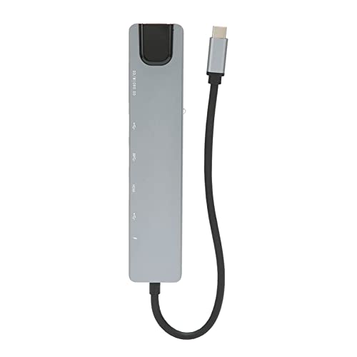 Topiky 8-in-1-zu-Multiport-Adapter, Multiport-Adapter, PD-Aufladung, zu-Ethernet-Hub-Adapter, USB-HUB, Ultra-High-Definition-Schnelldatenübertragung für Reisen Im Heimbüro von Topiky