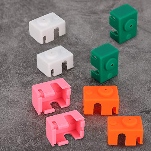 Topiky 8-teilige 3D-Drucker-Heizblock-Silikonabdeckung, Extruder-Silikongehäuse Hochtemperaturbeständiger Heizblock-Silikonsockel, 3D-Druckerzubehör von Topiky