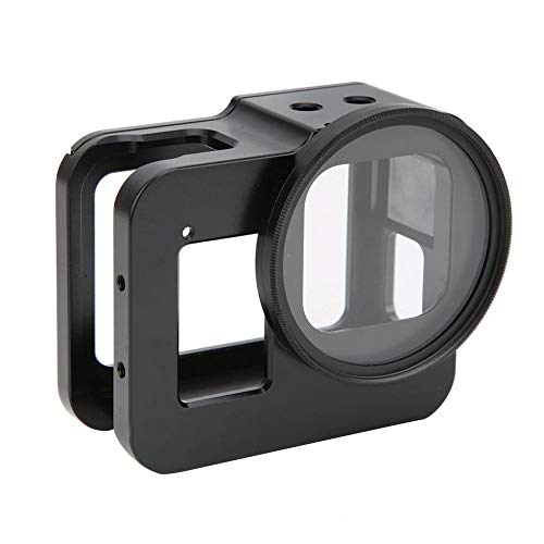 Topiky Aluminiumlegierungsgehäuse für GoPro Hero 8 Schwarz, Gehäuseschale Schutzrahmenkäfig mit 52 mm UV-Filter für GOPRO Hero 8 Sportkamera von Topiky