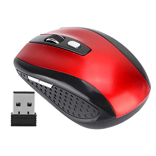 Topiky Drahtlose Maus, ultradünne 2,4G 1200DPI USB Drahtlose Maus Ergonomische optische Positionierungsmaus für Laptop/PC Computer/Officing/Gaming(rot) von Topiky