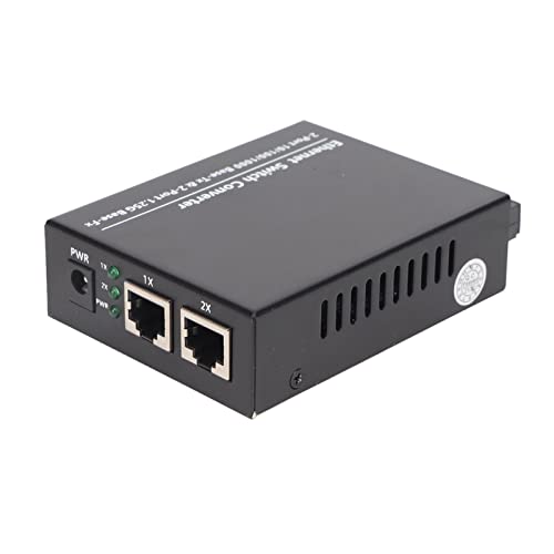 Topiky Ethernet Switch Konverter, LWL Medienkonverter, Singlemode LWL 1,25 Gbit/s LED Anzeige LWL Ethernet Transceiver RJ45 Port Optischer Port, für Netzwerke von Topiky