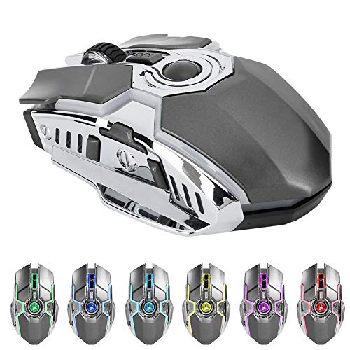 Topiky Gaming Maus 2,4 G, Mechanische Maus mit Kabellosem Aufladen, Bunte RGB Hintergrundbeleuchtung mit Einstellbaren Lichttasten und Mechanischem Mikroschalter von Topiky