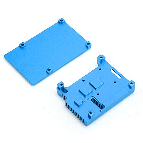 Topiky Gehäuse für 4,Aluminiumlegierung Schutzgehäuse mit Lüfter DC5V, mit Einem Großen und Sehr Leisen Lüfter, Feine und Exquisite Verarbeitung (Blau) von Topiky