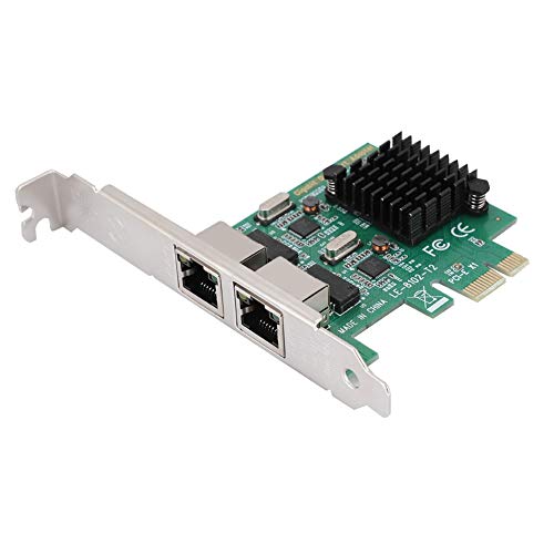 Topiky Gigabit PCI-e Netzwerkkarte, 10/100/1000Mbps Dual Port RJ45 x 2 Ethernet PCI Express Netzwerkadapterkarte für Desktop PC von Topiky