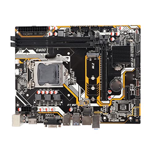 Topiky H81AL Motherboard, Zweikanal DDR3 Desktop Motherboard, Unterstützung für LGA 1150, ATX, SATA3.0, SATA2.0, 32 GB/s, USB3.0, USB2.0, HD MI, VGA, PCIE, M.2 von Topiky