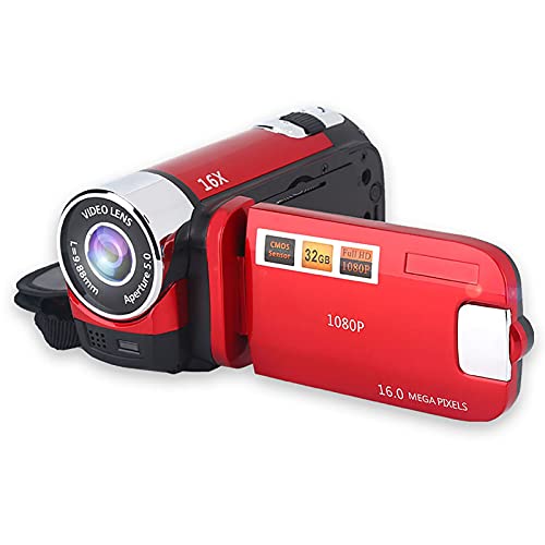Topiky HD Digital Video Camera Camcorder,Tragbarer Vlogging Kamera Recorder 1080P 16MP 2,7 Zoll 270 Grad Drehung LCD Bildschirm 16X Digitalzoom DV Camcorder Unterstützung Selfie & Serienaufnahmen von Topiky