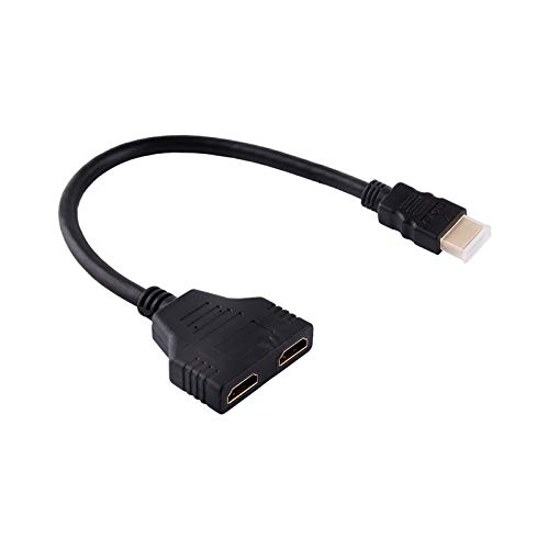 Topiky HDMI-Splitter-Adapterkabel HDMI-Splitter 1 in 2 Out 1080P HDMI-Stecker auf Dual-HDMI-Buchse für HD-TV für Playstation 3, DVD-Player, LCD-Monitor und Projektoren. von Topiky