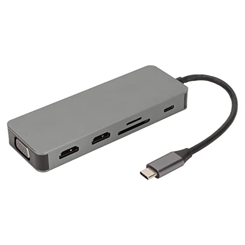 Topiky Hub, 10-in-1-Multiport-Dockingstation mit 100-W-PD-Schnellladung, 5 Gbit/s Hochgeschwindigkeits-Datenübertragung, Tragbare USB-Dockingstation mit HDTV-VGA und 3,5-mm-Audioanschluss von Topiky