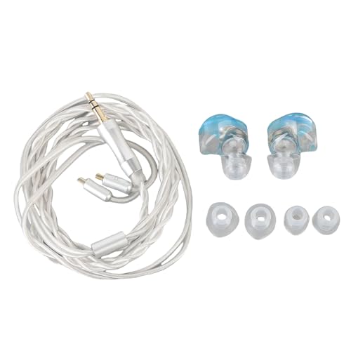 Topiky Kabel für Ohrhörer, Gaming -Ohrhörer Verkabelt IEM mit Mikrofon, Stereo -Sound -Geräusch -Stornierung Musikohrhörer mit Abnehmbarem Kabel, Klarem Sound und Deep Bass (hellblau) von Topiky
