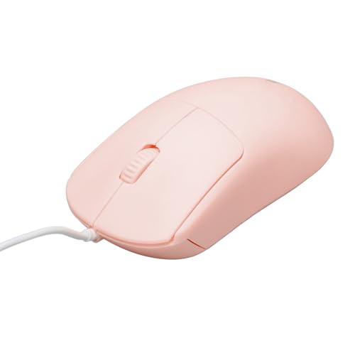 Topiky Kabelgebundene USB Maus für Computer und Laptops, Optische 1200 DPI Maus, Ergonomisches Design, Plug and Play, Kompatibel mit - und IOS Computern, ABS Material (PINK) von Topiky