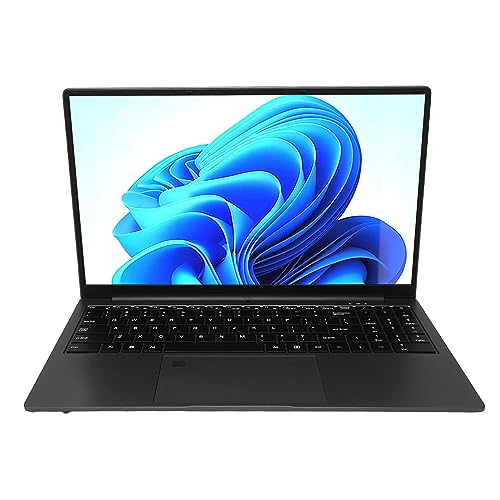 Topiky Laptop für Win 11, 15,6 Zoll UHD IPS Display, Business Laptop, N5095 Prozessor, 16 GB LPDDR4, M.2 2280 B Key SSD, Fingerabdruckleser (16 GB + 512 GB EU-Stecker) von Topiky