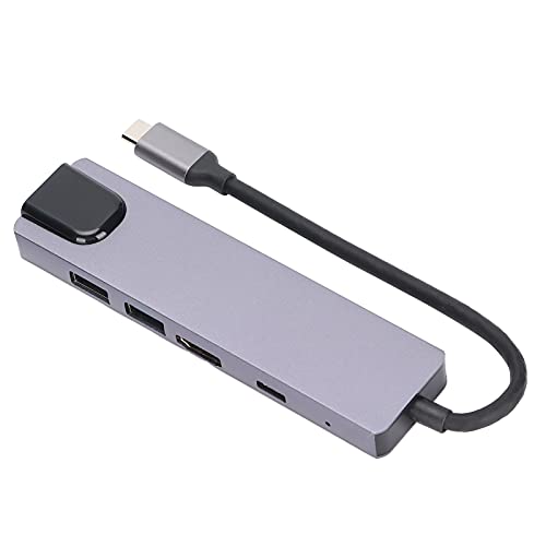 Topiky Limouyin USB C Hub 5 in 1 USB C auf HDMI Adapter Docking Hub mit 4K HDMI Ausgang, 2 USB 3.0 Ports, SD/TF Kartenleser Docking Station für die Datenübertragung von Topiky