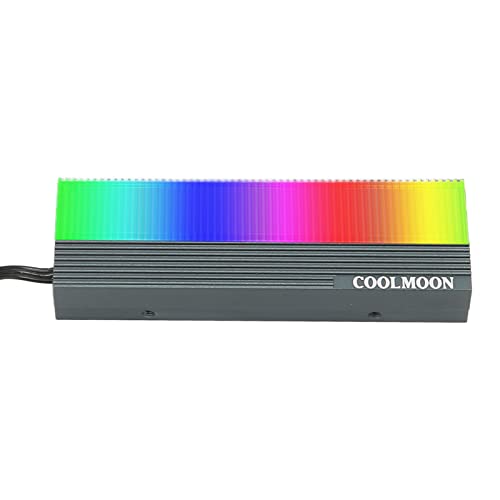 Topiky M.2 2280 SSD Kühlkörper, 5V 3 Pin M.2 SSD Kühlkörper Kühler, RGB SSD Kühlkörper M.2 SSD Kühlkörper Kühler für 2280 M.2 SSD mit Wärmeleitpad von Topiky