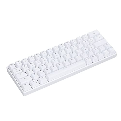Topiky Mechanische Tastatur, 64 RGB-Tasten, Ergonomisch, 1800 MAh, Wiederaufladbare Tastatur, Kabellose 2,4 G//Typ-C-Schreibmaschine mit Kabel, für für für OS X (Blauer Schalter) von Topiky
