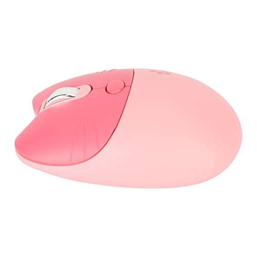 Topiky Niedliche Kabellose Maus mit Katzenmotiv, 2,4 G Stummgeschalteter USB Empfänger, 3 DPI Stufen, Geräuschlos, Kompatibel mit Laptop PC (PINK) von Topiky