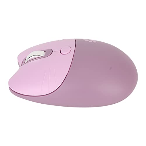 Topiky Niedliche Kabellose Maus mit Katzenmotiv, 2,4 G Stummgeschalteter USB Empfänger, 3 DPI Stufen, Geräuschlos, Kompatibel mit Laptop PC (Purple) von Topiky