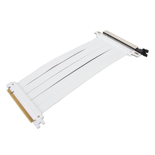 Topiky PCIE 4.0 X16 Riser Kabel, Flexibles PCIE 4.0 X16 Extender Riser Kabel, RTX 40 RTX 4090 4080 4070 4060 Hochabschirmendes 180 Grad Flexibles Verlängerungskabel für Grafikkarte (Weiss) von Topiky