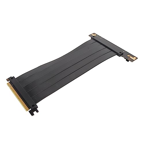 Topiky PCIE 4.0 X16 Riser Kabel High Speed Flexible Extender Riser Cable Card Extension Port Adapter für RTX 40 für RX 7000 für RDNA 3 GPU, 90° GPU Extension Cable für RTX 4090 (Schwarz) von Topiky