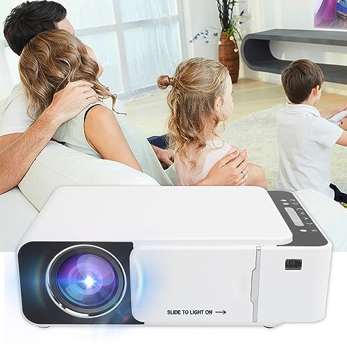 Topiky -Projektor, 480P HD 100-240V LED-Projektor mit Gleichem Bildschirm Unterstützung für USB-Projektor mit Schneller Wärmeableitung an Mehreren Schnittstellen (EU-Stecker) von Topiky