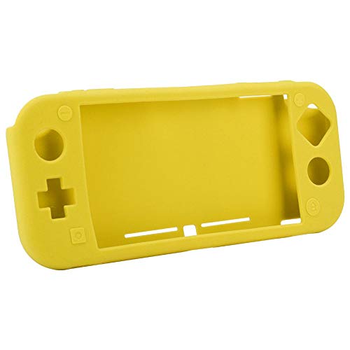 Topiky Silica Gel Schutzhülle & Hartglas Displayschutzfolie für Nintendo Switch Lite Spielekonsole(Gelb) von Topiky