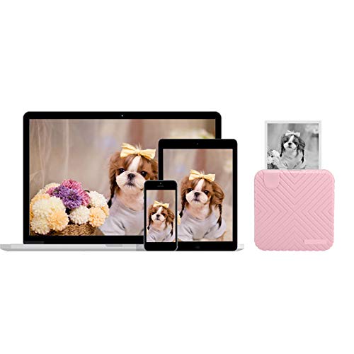 Topiky Thermodrucker, 203DPI-Fotodrucker, 58-mm-Kompaktfotodrucker mit Drahtlosem Druck (Rosa) von Topiky